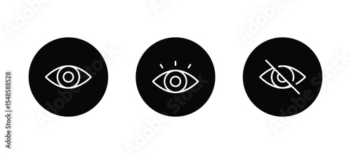 Eye icon set. Open eyes icon vector	