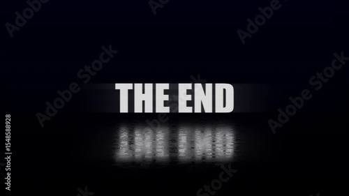 The end text animation with glitch effect on black background. representing video conclusion final screen or closing sequence in online media content. 4K Video
