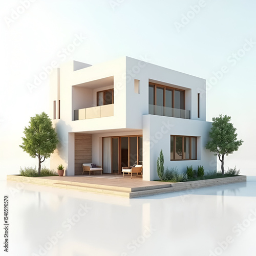 3d minimalist house design model