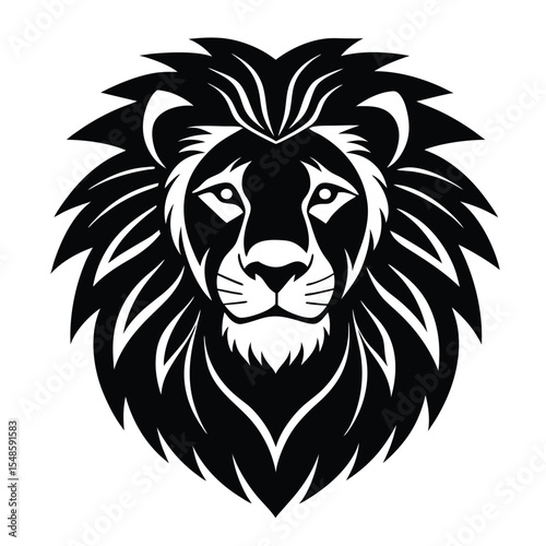 lion  face with shoulder vector on white background