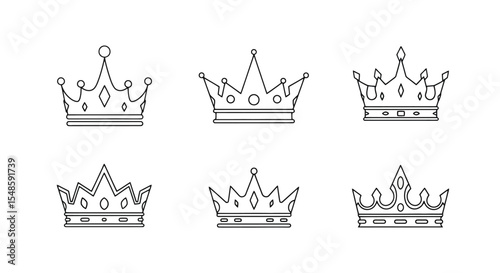 Crown Collection: Royal Icon Set for Design Projects