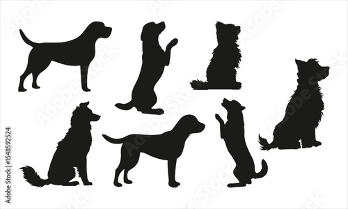 Dog Silhouette Poses Collection