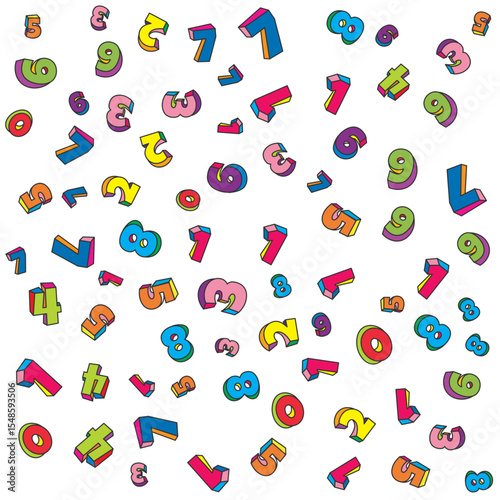 colorful scattered numbers pattern vector background