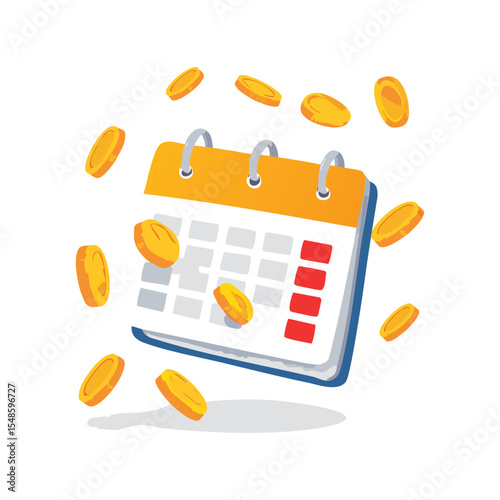 Simple Illustration Calendar pages falling down
