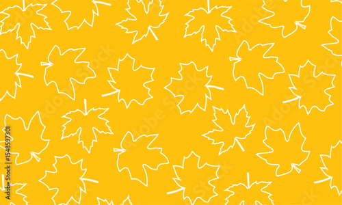Maple seamless pattern. Illustration of a seamless pattern maple leaves in a minimal line art design 