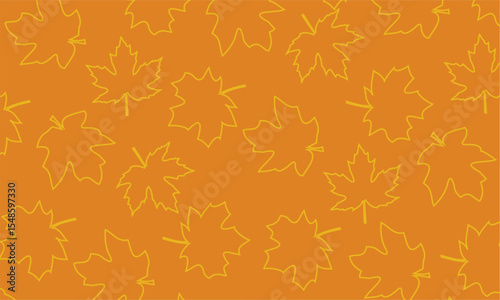 Maple seamless pattern. Illustration of a seamless pattern maple leaves in a minimal line art design 