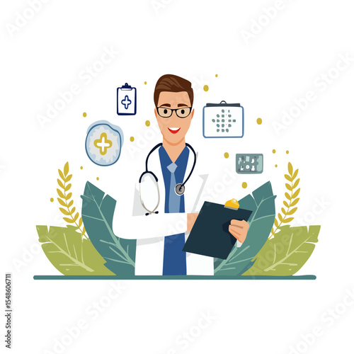 Creative and professional collection of National Doctor's Day visuals featuring stethoscope, heartbeat, heart icon, global healthcare concept and modern logo design in 16:9 layout

