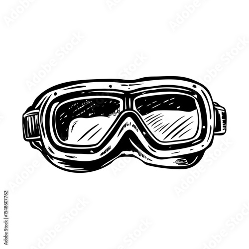 A glyph style illustration depicting pilot goggles
