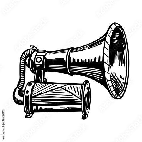 A vintage style illustration showing a megaphone