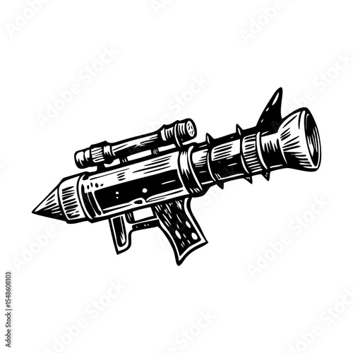 A glyph style illustration representing rocket launcher
