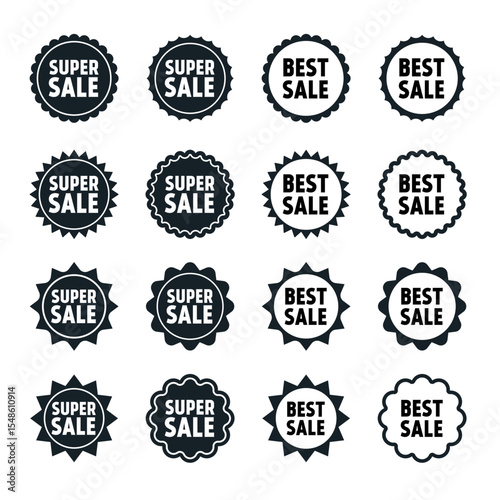 Promotional Sale Badges Collection – Super Sale and Best Sale Icons