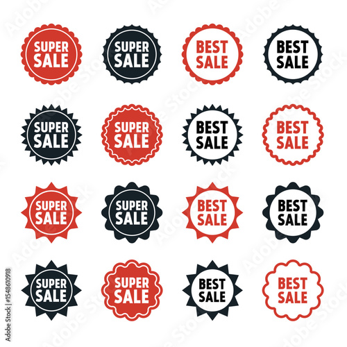 Promotional Sale Badges Collection – Super Sale and Best Sale Icons