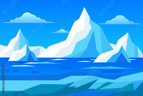 iceberg in the sea vector illustration