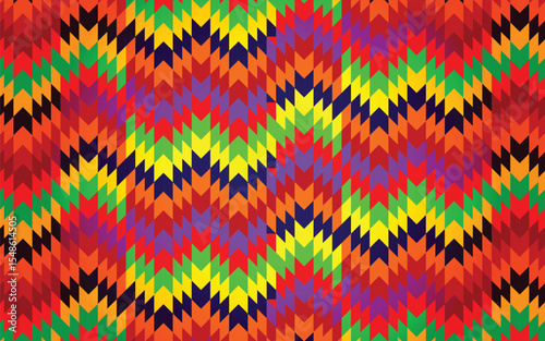 Colorful Seamless Tribal Chevron Pattern.