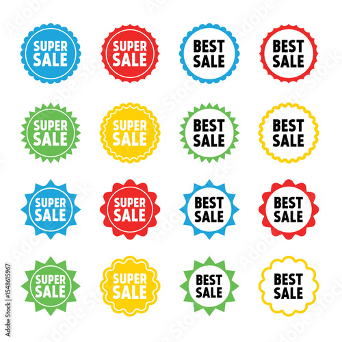 Promotional Sale Badges Collection – Super Sale and Best Sale Icons