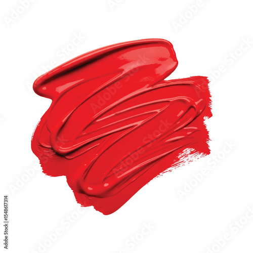 An isolated red wax seal with a paintbrush on abstract art paper