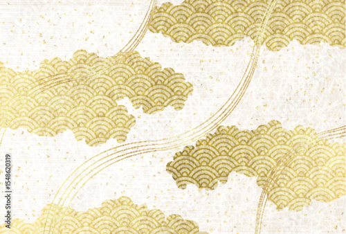 和柄　年賀状　金　背景	