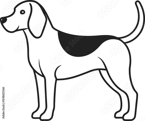 Beagle dog silhouette vector illustration