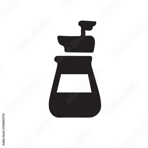 icon with coffee processing machine theme with black and white vector design