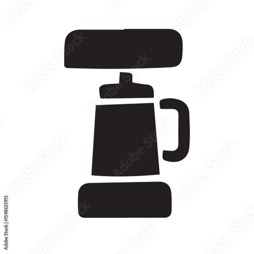 icon with coffee processing machine theme with black and white vector design