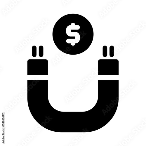 money attraction. This is a vector single icon with a solid style. Suitable for any purpose, such as website design, mobile app design, logo design, pattern design, etc.