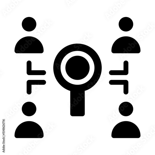 customer research network. This is a vector single icon with a solid style. Suitable for any purpose, such as website design, mobile app design, logo design, pattern design, etc.