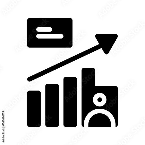 market analystic. This is a vector single icon with a solid style. Suitable for any purpose, such as website design, mobile app design, logo design, pattern design, etc.