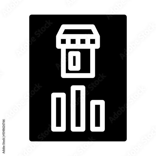 market research report. This is a vector single icon with a solid style. Suitable for any purpose, such as website design, mobile app design, logo design, pattern design, etc.