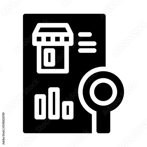 quantitative market research. This is a vector single icon with a solid style. Suitable for any purpose, such as website design, mobile app design, logo design, pattern design, etc.