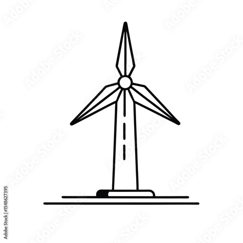 Wind turbine vector illustration on white background.