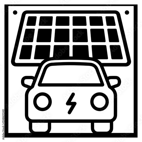  Battery Storage System Simple Black Outline Vector
