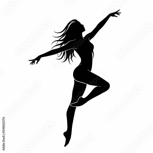 Dark silhouette of a body caught in a dance