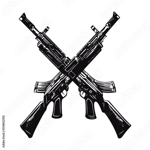 Crossed rifles silhouette illustration