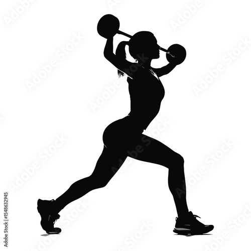 Woman powerlifting barbell