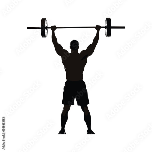 Man Weightlifting Back View Silhouette