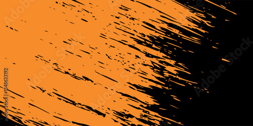 orange black brush Car sticker wrap pattern banner abstract sporty lines black orange color combination grunge brush modern pattern racing motorsport vector design.