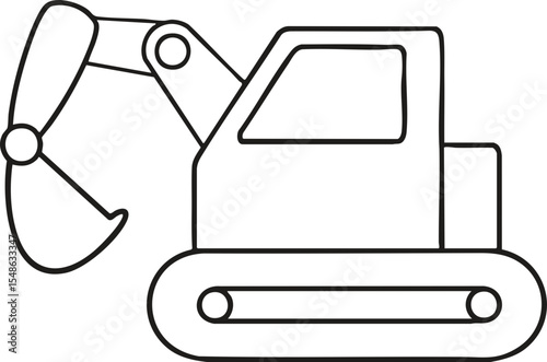 Drawing a excavator icon for coloring