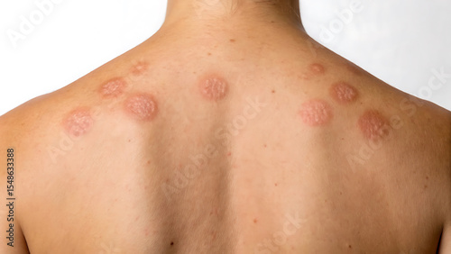 Ringworm rash on human back medical image