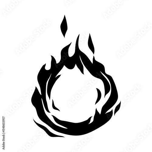 black fire burn ornament