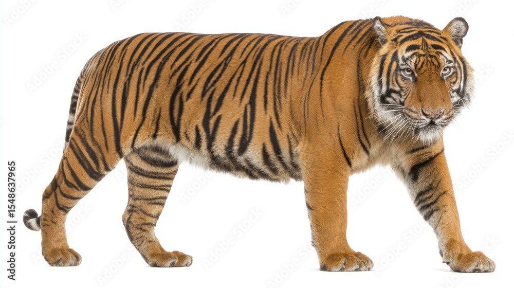 Naklejka premium Tiger in profile, isolated