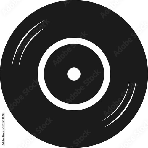 Vinyl record. Icon for design. Easily editable