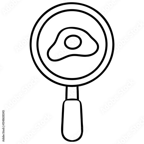 pan with fried egg vector icon
