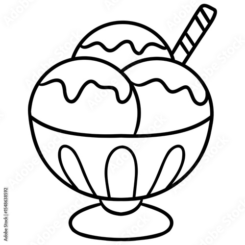 ice cream in a cup icon illustration