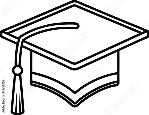Graduation cap and diploma vector icon representing academic achievement and success in education