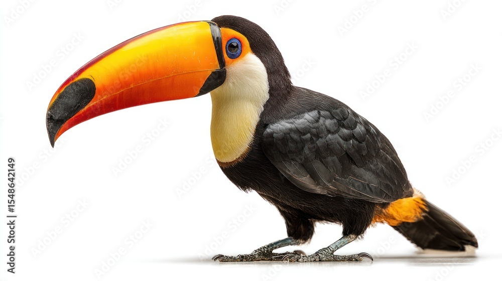 Naklejka premium Toucan profile against white