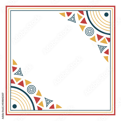 Geometric Abstract Frame: A clean, modern geometric design with a symmetrical arrangement. This versatile graphic element is ideal for adding a touch of artistic flair to various design projects. 