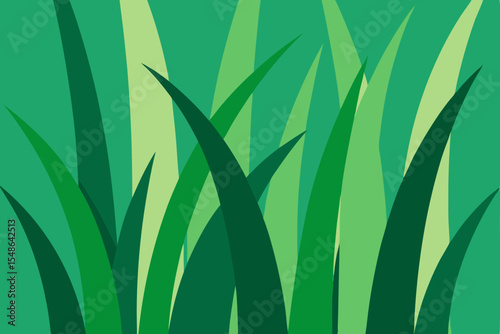 A vibrant illustration of a green bamboo forest with leafy patterns creating a natural, tropical wallpaper design