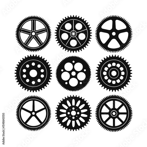 Precision in Motion: An illustration featuring a collection of meticulously crafted gears, showcasing the intricate design and mechanical detail.