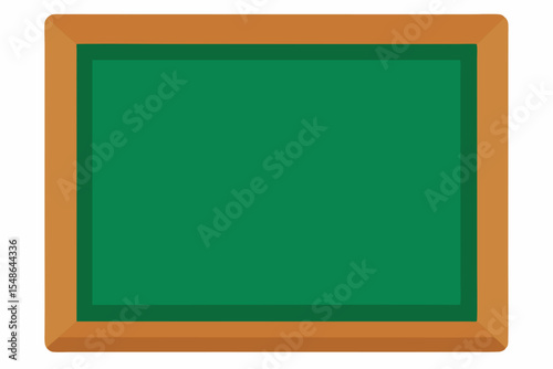 Isolated green chalkboard with a wooden frame, perfect for school lessons or messages