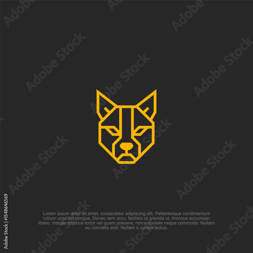 Geometric Feline: A Striking Minimalist Design with Bold Lines and a Confident Stare, Perfect for Modern Branding and Creative Projects requiring a strong icon symbol